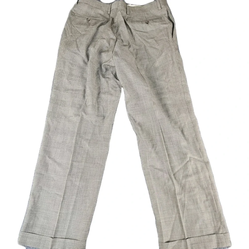 Lauren Ralph Lauren Pants Mens 33x30 Gray Plaid Dress Pants Classic Pleated